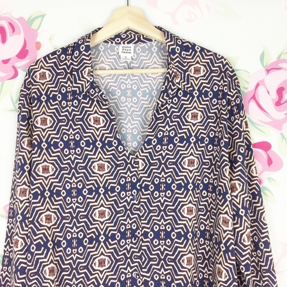 Somedays Lovin Day Tripper Geometric Boho V Neckline Blouse S - Picture 3 of 6